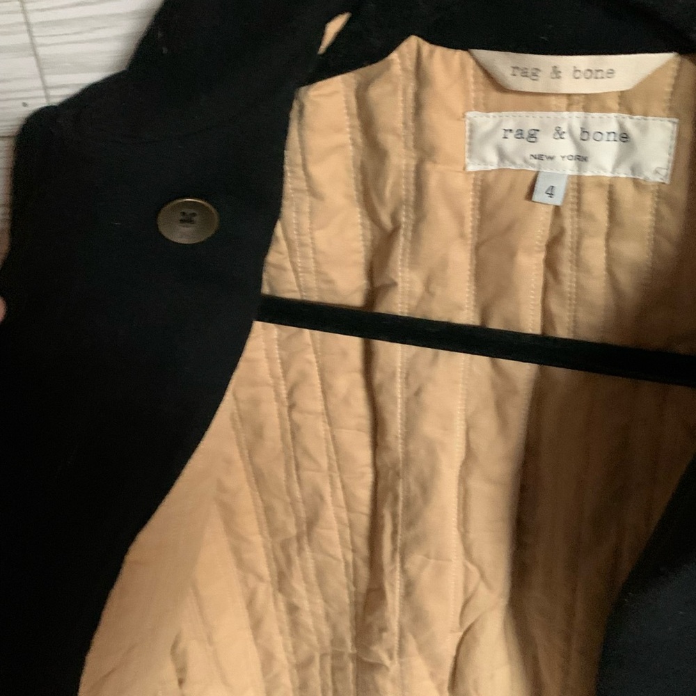 Rag & Bone Black crop Blazer with Gold Buttons - Picture 4 of 5